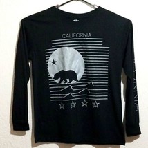 Goat California Mens T Shirt Size L  Black Long Sleeve Bear Graphics - £8.98 GBP