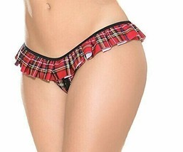 Escante Women&#39;s School Girl Open Crotch Panty, Red Plaid, One Size - £9.65 GBP