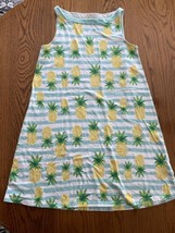 Lands End Pineapple Design Sleeveless Summer  Dress Beach Cover up Girl Sz 10/12 - £8.62 GBP
