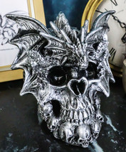 Flying Dragon On Ossuary Morphing Skull with Celtic Tribal Patterns Figurine - £19.13 GBP