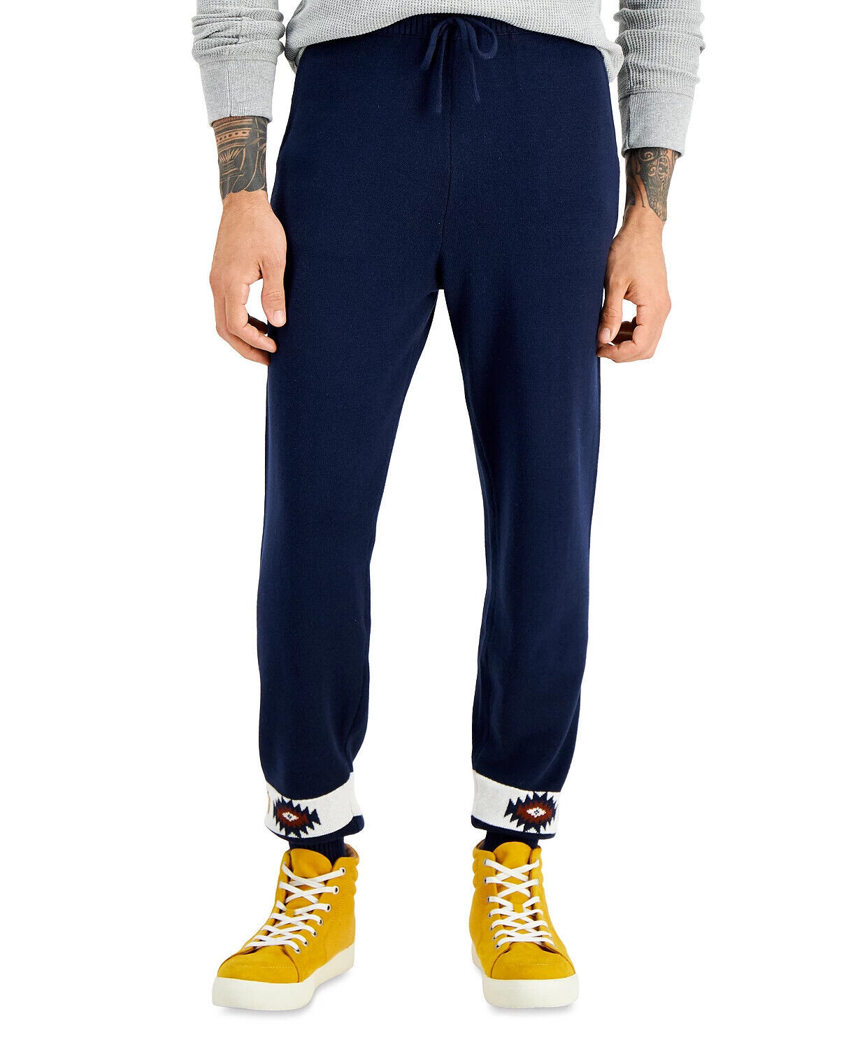 Sun + Stone Men&#39;s Matty Sweater Jogger Pants in Navy-Size XL - $21.95