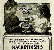 1904 Mackintosh Extra Cream Toffee Advertisement Candy Ephemera 4 x 2.25&quot; - $376.75 MXN