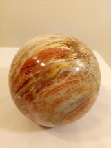 Vintage Natural Striped ONYX Paperweight Polished Orb/ Sphere Figurine - £30.00 GBP