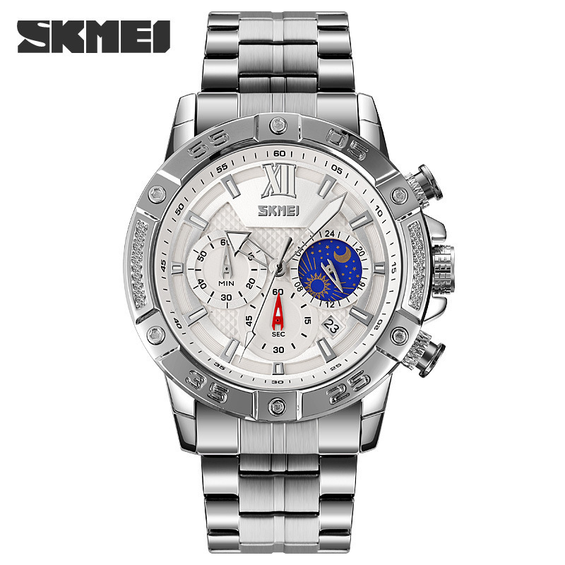 Multi-Function Six-Hand Swatch Chronograph Men's Watch Fashion With Moon Phase M