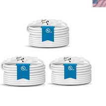 3 Pack 16/3 Heavy Duty Extension Cords, 6ft Indoor Power Solutions - White - $784.64 MXN