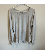 Athleta Women&#39;s Small Gray &amp; White Striped Long Sleeve Top with Thumbhol... - $19.79