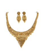 22k stamp gold 20/3.7cm necklace earring sets mother online jewelry store - $3,649.99