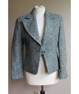 Sarah Peck 40 6 Green Boucle Wool Cashmere One Button Blazer Jacket Zanella - £43.53 GBP
