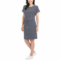 Hilary Radley Womens Short Sleeve Dress Size: L, Color: Indigo &amp; White Stripe - £19.97 GBP