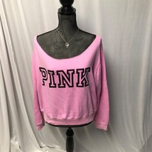 Pink Victoria Secret Sweatshirt Womens XL Everyday Lounge Open Neck Long Sleeve - £14.08 GBP