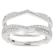 0.60CT Moissanite Diamond Enhancer Guard Band 14K White Gold Plated Silver - £61.01 GBP