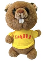 Vintage 1980 Shirt Tales 12&quot; Plush Smile Beaver KnickerBocker Hallmark - £21.15 GBP