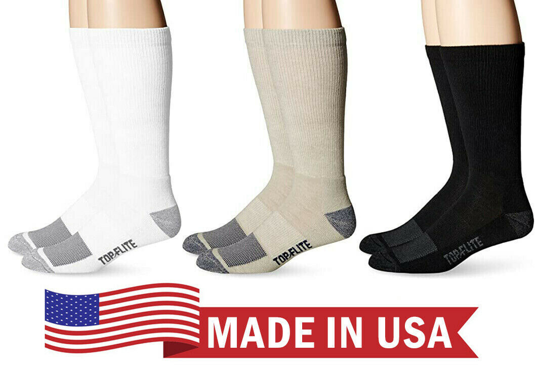 Top Flite Mens Ultra-Dri Athletic Sport Crew Socks Half Cushion 2 Pair Pack - $12.49