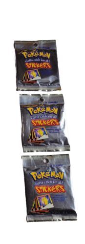 NEW Lot Of 3 Pokemon ArtBox Foil Packs Series 1 Sealed 30 Stickers 1999 Nintendo - $16.78