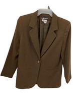 Sag Harbor Women’s Sz 10 Pure Wool Blazer Suit Jacket Solid Green “Free Shipping - £25.27 GBP