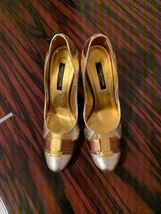 EUC SERGIO ROSSI Stiletto Heels Metallic Patchwork Pumps SZ 37.5 - $1,819.21 MXN