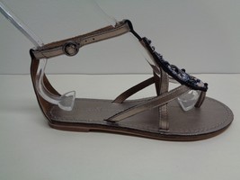 Tommy Bahama Size 6 PRIMROSE Pewter Leather Glass Beads Sandals New Womens Shoes - $117.81