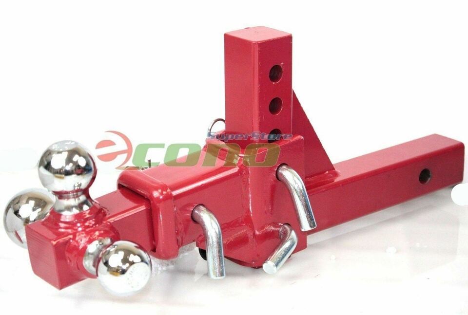 3 Way Tri Ball Adjustable 2&quot; Solid Receiver Raise Drop Vertical Triple T... - $84.14