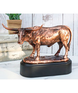 Lifelike North American Texas Longhorn Cow Steer Bull Bronzed Resin Figu... - $1,441.88 MXN
