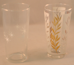 Two Vintage Glasses:  Starburst (1) and Leaf Pattern (1) - $12.19