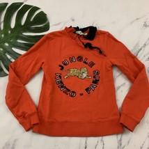 Kenzo x H&amp;M Womens Ruffle Trim Sweatshirt Size XS Orange Tiger Silk Blend - £25.73 GBP