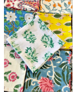 Handmade 100% Cotton Floral Block Print Napkin Table Linen 18x18&quot; - $370.65 MXN+