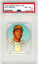 1970 Topps Candy Lids Ollie Brown PSA 8.5 P1260 - £470.72 GBP