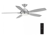 Home Decorators Collection Wilmington 52 in. LED Brushed Nickel Ceiling Fan - $142.16