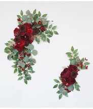 Artificial Red Rose Wedding Arch Decor - Set of 2 - £46.71 GBP