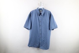 Vintage 90s LL Bean Mens Large Faded Short Sleeve Collared Button Down Shirt - £35.01 GBP