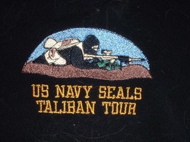 USN US Navy SEALS &quot;Taliban Tour&quot; black polo-style shirt 44-inch chest NWOT - £27.56 GBP