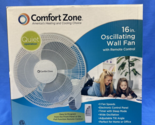 Comfort Zone - 16 in. Quiet 3-Speed Wall Mount Fan w/ Remote Control, Timer - £19.54 GBP
