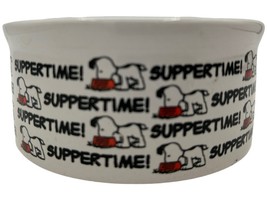 Gibson Peanuts Snoopy Pet Dog Cat Bowl White Ceramic Snoopys Urge Suppertime - £11.46 GBP
