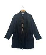 Soft Surroundings Jacket Womens Medium Black Linen Open Front Military Boho - $728.75 MXN