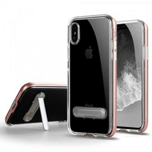 for iPhone X/Xs Transparent Bumper Case w/ Kickstand ROSE GOLD - £5.79 GBP