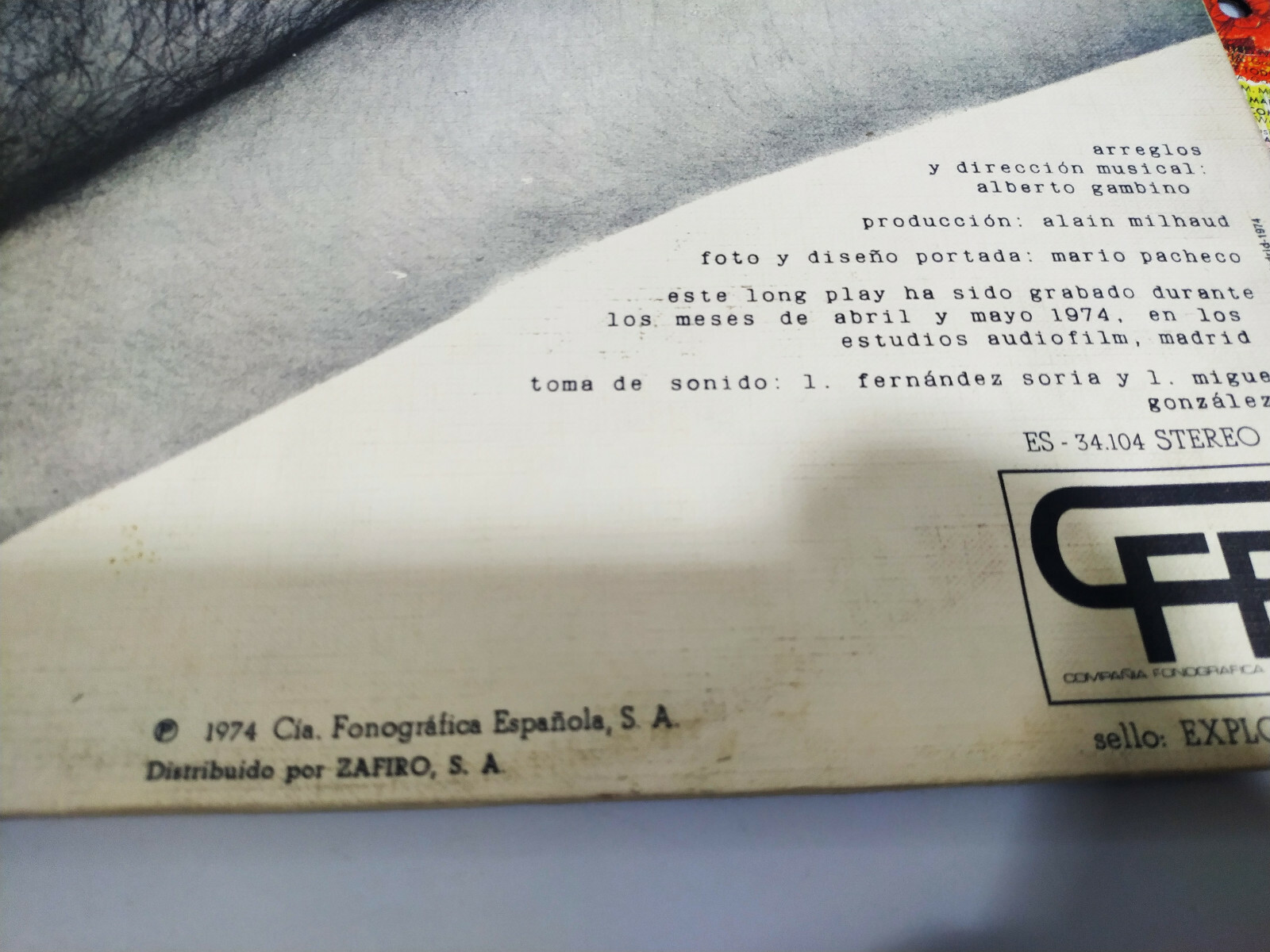 Claudina Y Alberto Gambino aqui Dove NOS Ven 1974 - LP vinilo 12 " VG/VG 3T Item image 5