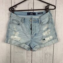 Hollister 28 Boyfriend Fit High Rise Blue Shorts Women - $127.76 MXN