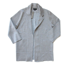 NWT J.Crew 365 Sparkly Sophie in Silver Lurex Gray Open-front Sweater Blazer S - £58.48 GBP