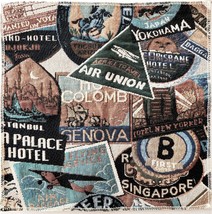 Vintage Placemat International Travel Aviation Airlines 12.5x12.5&quot; Squar... - $372.45 MXN