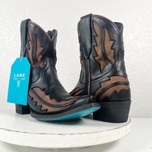 NEW Lane WALK THE LINE Womens 6 Short Cowboy Boots Black Brown Ankle Sni... - $193.05