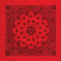 Carolina Creative Bandanna (Red/Black) Austin Paisley 27&quot; x 27&quot; 100% Cotton - $7.89