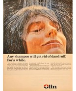 Olin shampoo get rid of dandruff for a while showers-1964 Vintage Print Ad - $237.44 MXN