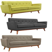 Mid Century Classic Fabric Sofa 90” Wide In Green, Charcoal Gray, Granite Gray - £719.38 GBP+