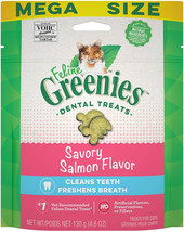 Greenies Feline Natural Dental Treats Tempting Salmon Flavor 41.4 oz (9 x 4.6 oz - $90.28