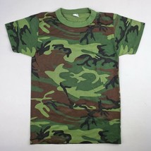 Vintage Sportswear Sz Small Woodland Camo T Shirt Single Stitch RN18494 - $9.70