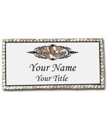 BLING CRYSTAL CUSTOM PERSONALIZED WITH YOUR LOGO NAME BADGE W/ MAGNET FA... - $38.19 CAD