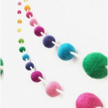 Colorful Wool Pom Pom Garland - Festive Felt Ball Decor for Baby Showers, Grand - £26.00 GBP