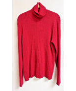 D&amp;CO Woman&#39;s RED Thin Cable Sweater SX XL Cowl Neck Long Sleeve - $25.18 CAD