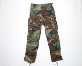 Vtg 80s Mens S Distressed Military Woodland Camouflage Combat Cargo Pants USA - £38.72 GBP