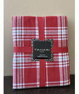 Tahari  Plaid Print Tablecloth Holiday Christmas 60”x 84” Cotton Red White - £27.52 GBP